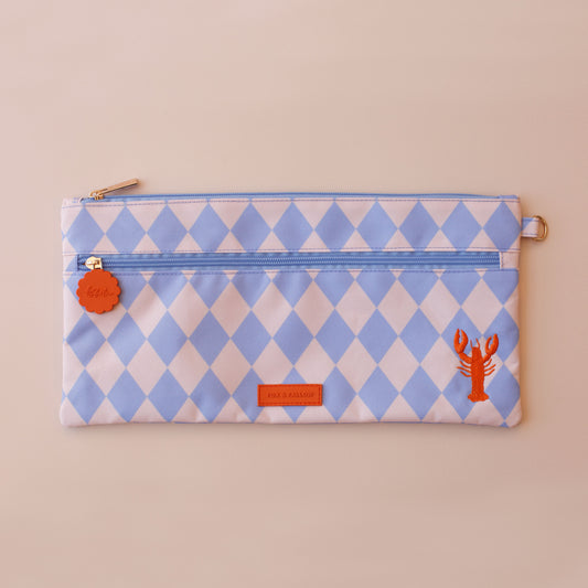 Blue Diamonds Large Pencil Case