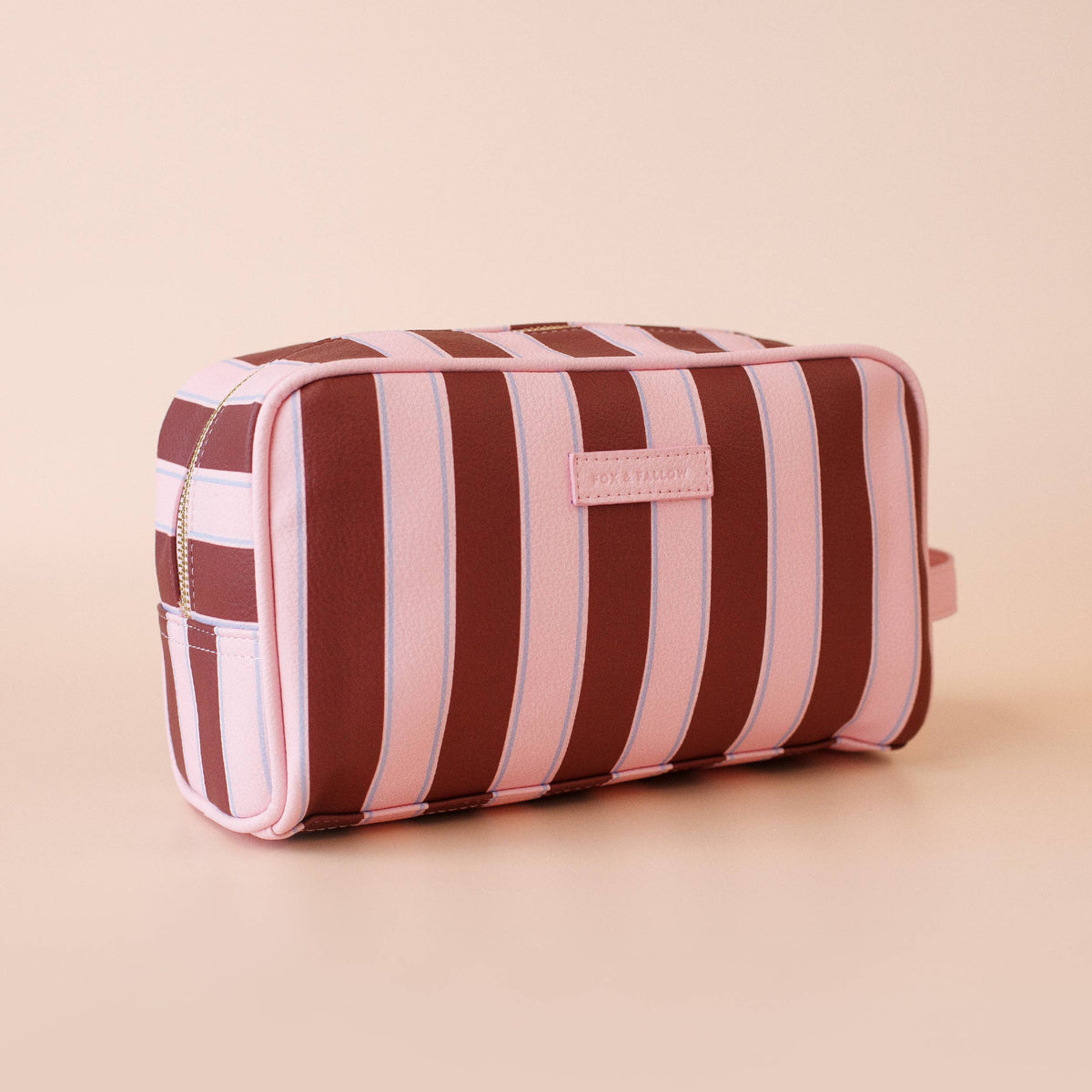 Fox & Fallow - Burgundy Stripe Wash Bag