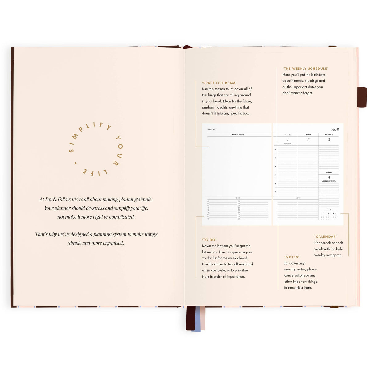 Fox & Fallow - 2027 Chocolate Stripe A5 Academic Planner