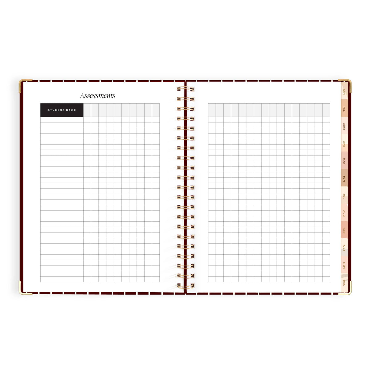 Fox & Fallow - 2027 Merlot Pinstripe A4 Academic Planner