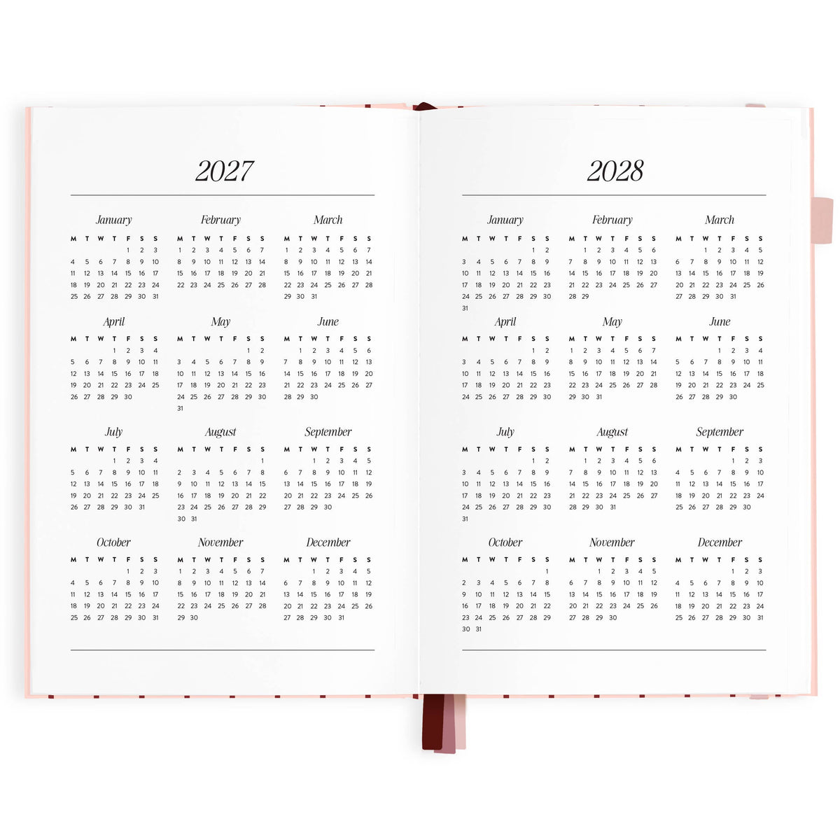 Fox & Fallow - 2027 Rose Pinstripe A5 Horizontal Planner