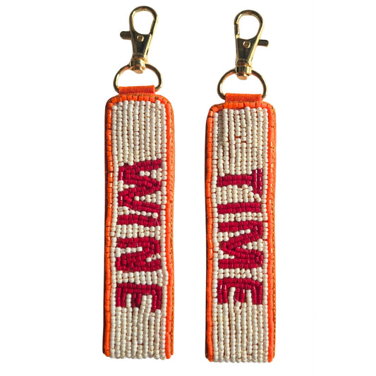 Beaded Keychain Wine Time