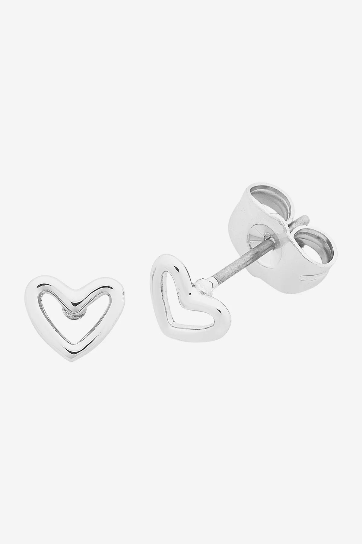 PETITE HEART SILVER EARRING