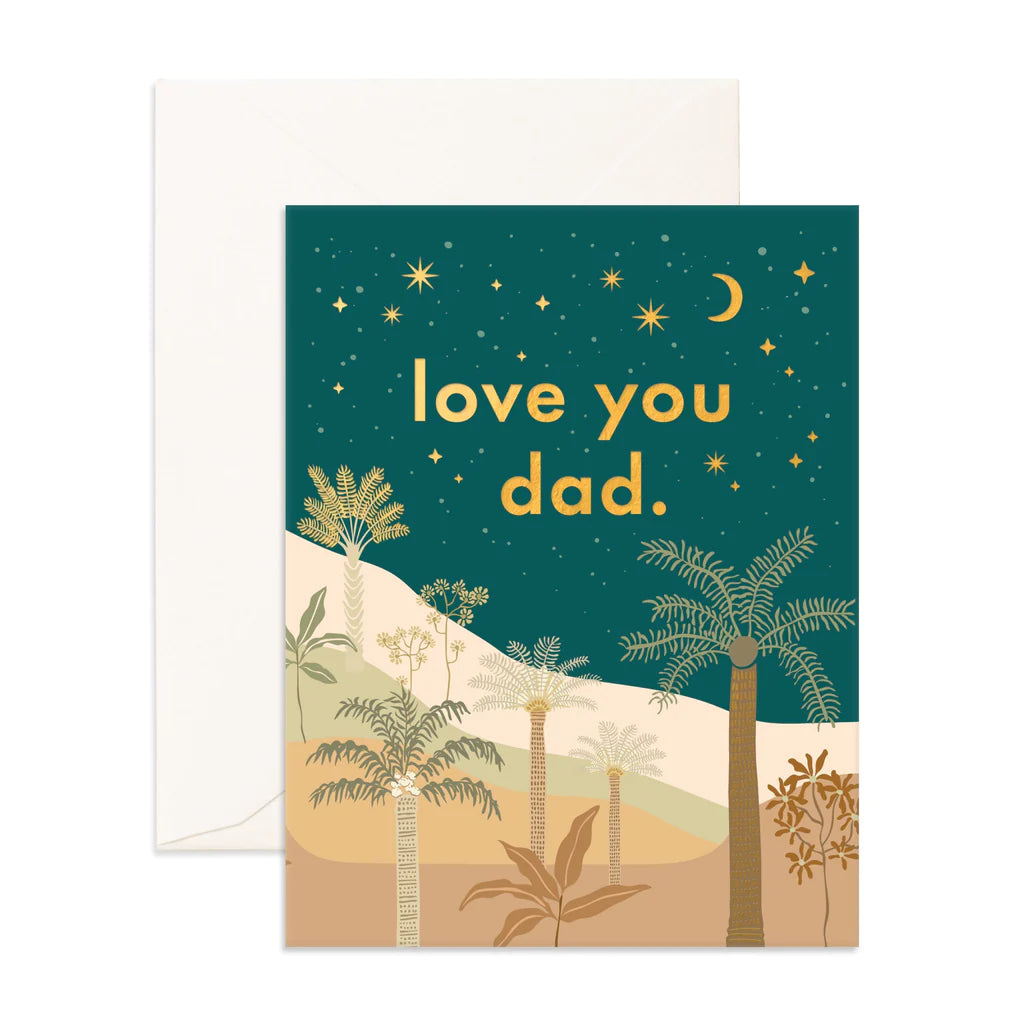 Love You Dad Desert Palms Greeting Card