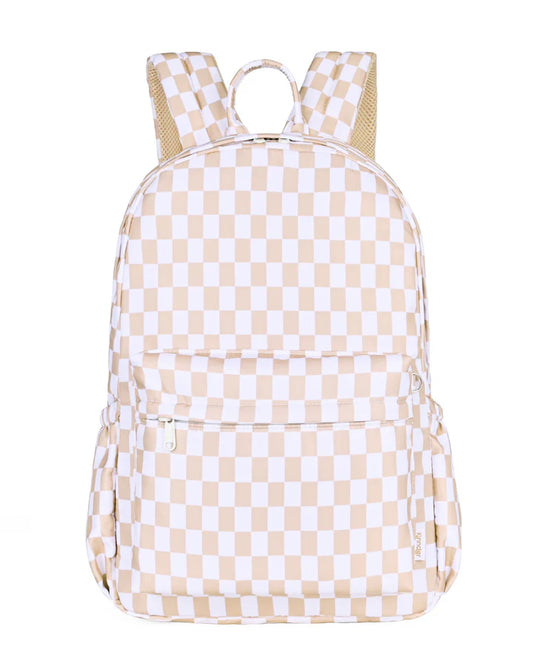 Caramel Check Junior Kindy/School Backpack Standard Size