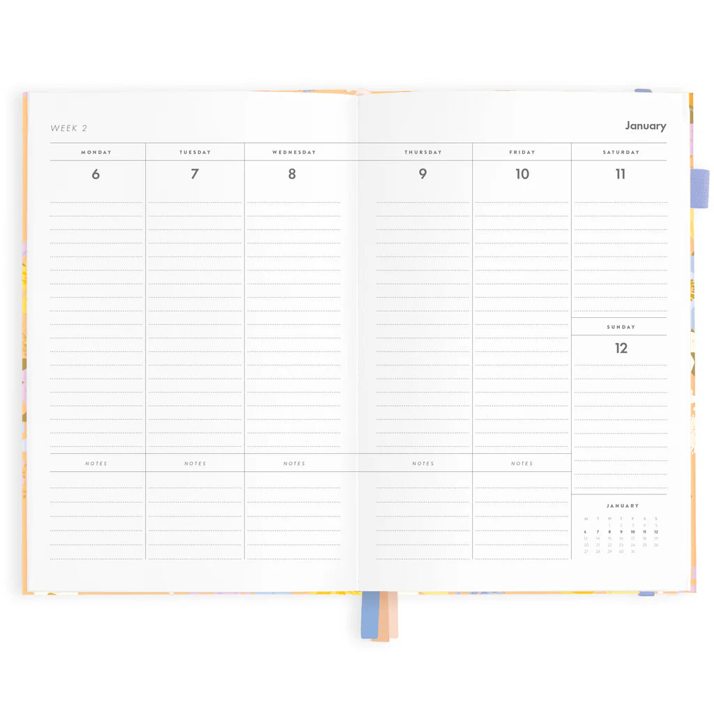 2025 A5 Vertical Planner - Botanika Peach