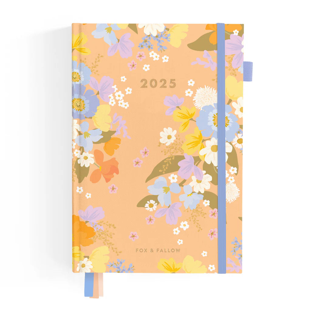 2025 A5 Vertical Planner - Botanika Peach