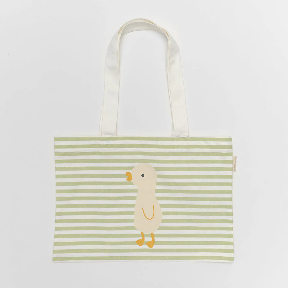 SUNNYLiFE Canvas Beach Tote | Duck Sage Stripe