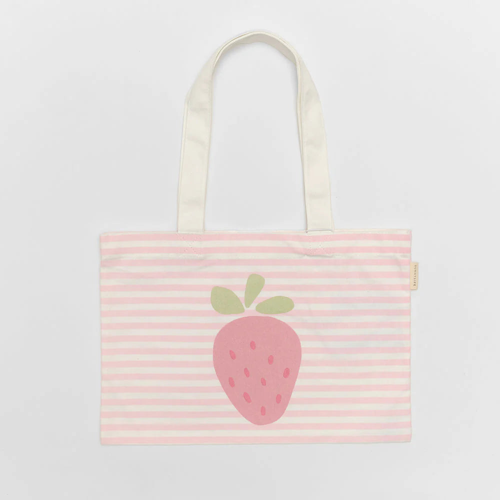 SUNNYLiFE Canvas Beach Tote | Strawberry Sunshine