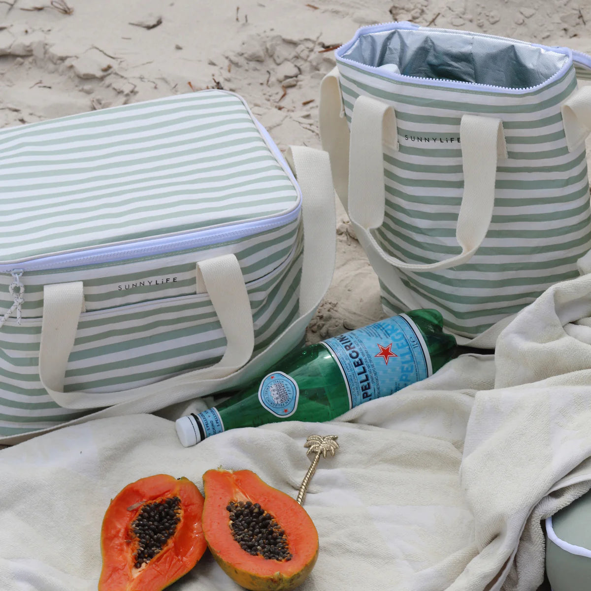 SUNNYLiFE Light Cooler Bag | Sea Sage Stripe