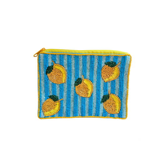 Lemons Beaded Pouch
