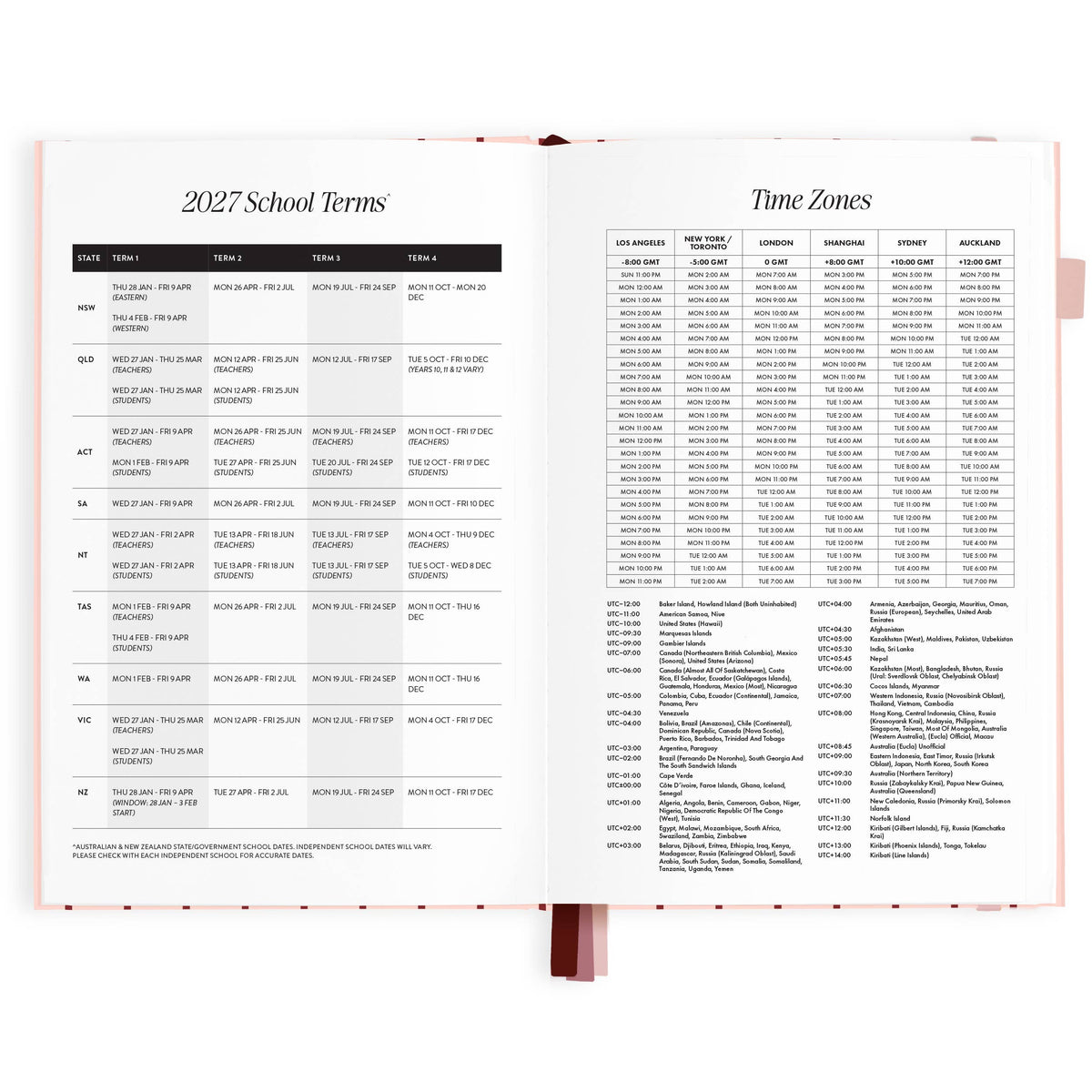 Fox & Fallow - 2027 Rose Pinstripe A5 Horizontal Planner