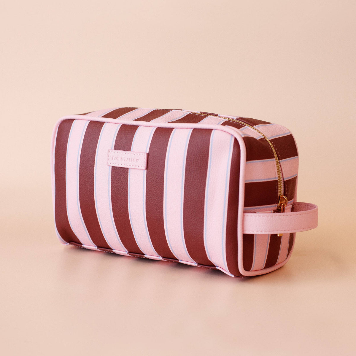 Fox & Fallow - Burgundy Stripe Wash Bag