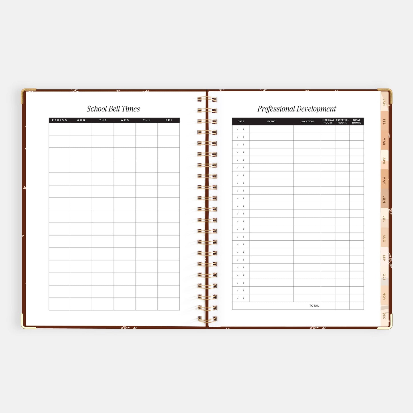 2026 Raspberry A4 Academic Vertical Spiral Planner