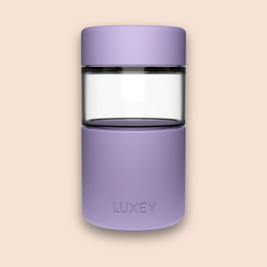 Luxey Cup - ORIGINAL -  Reusable Glass Coffee Cup 12oz: PERIWINKLE