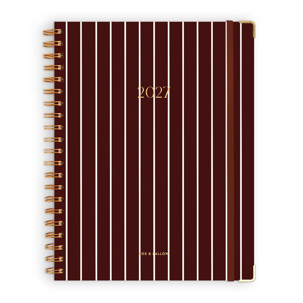 Fox & Fallow - 2027 Merlot Pinstripe A4 Academic Planner