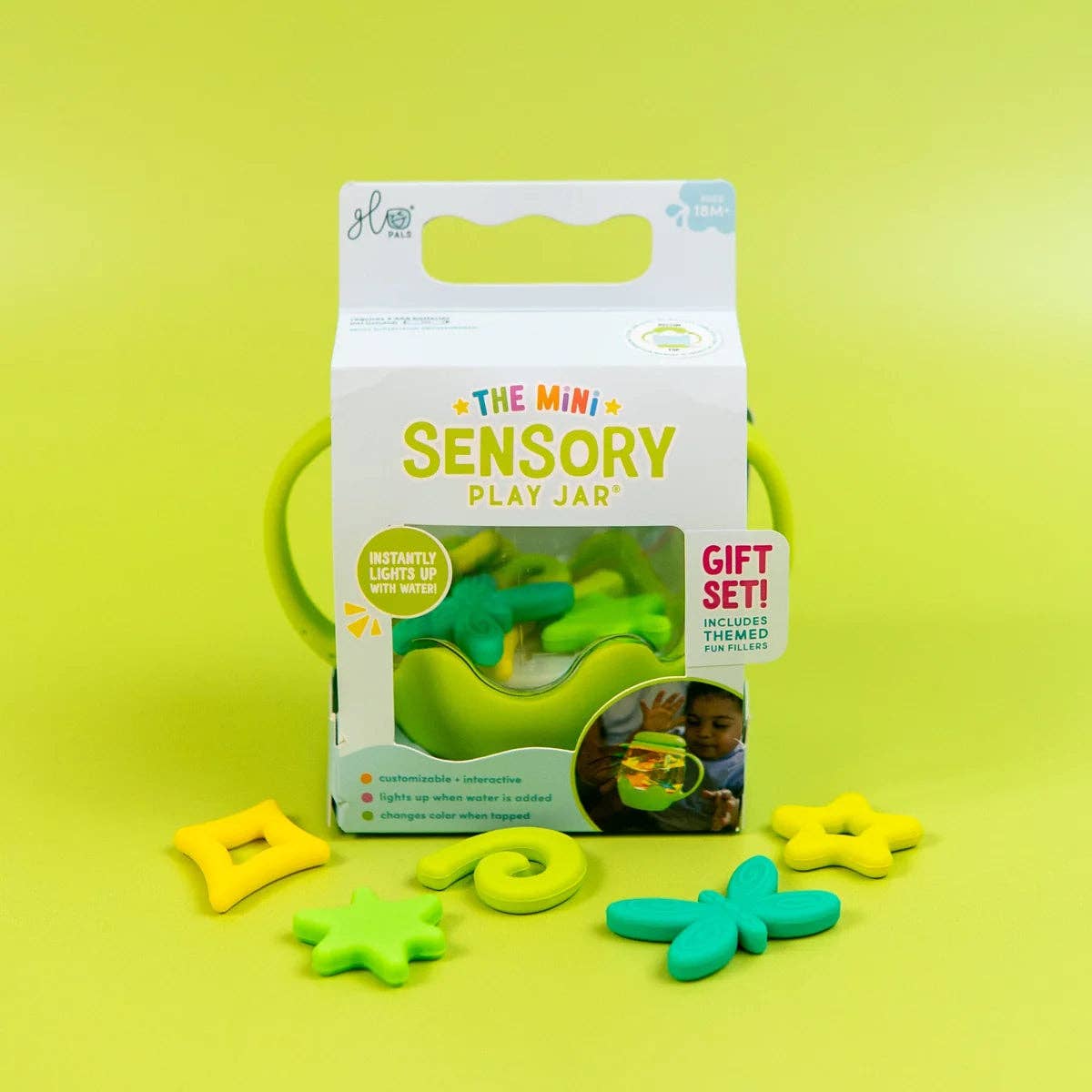 Jellystone Designs - Mini Sensory Play Jar® Gift Set - GREEN Firefly