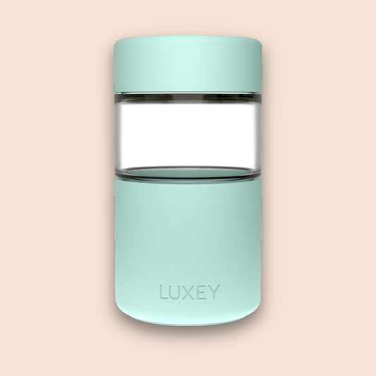 Luxey Cup - ORIGINAL -  Reusable Glass Coffee Cup 12oz: SEAFOAM