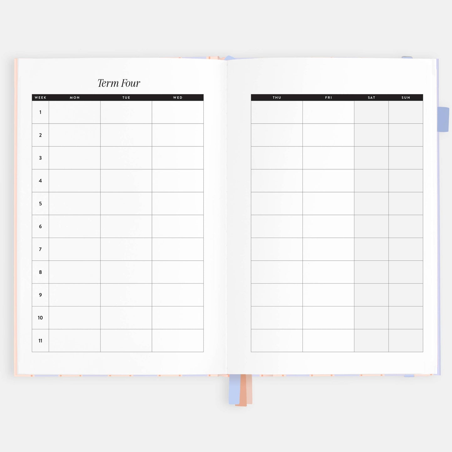 2026 Powder Stripe A5 Academic Vertical Planner