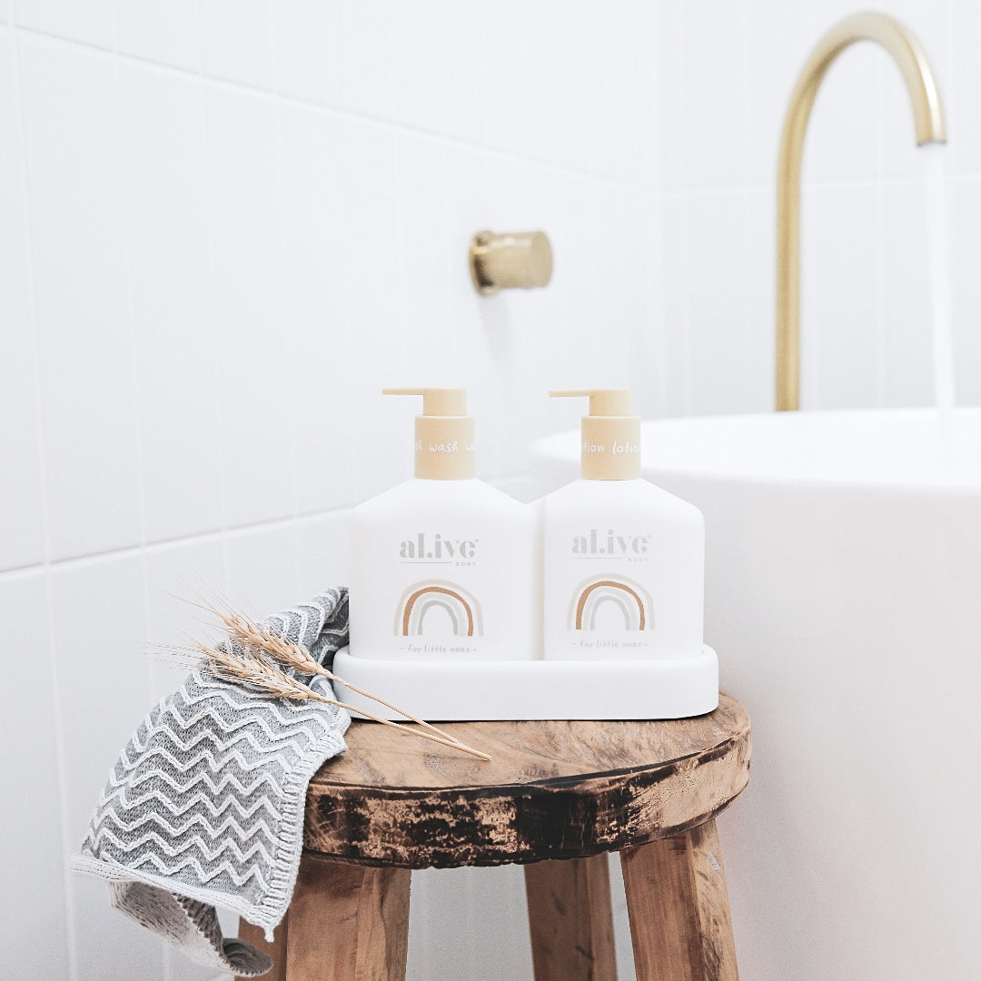 Hair/Body Wash & Lotion + Tray - Gentle Pear Duo