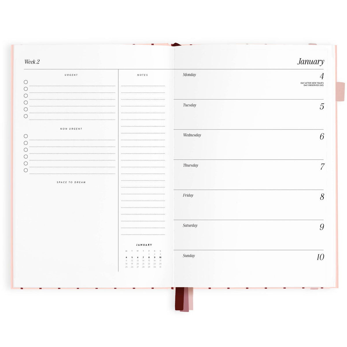 Fox & Fallow - 2027 Rose Pinstripe A5 Horizontal Planner