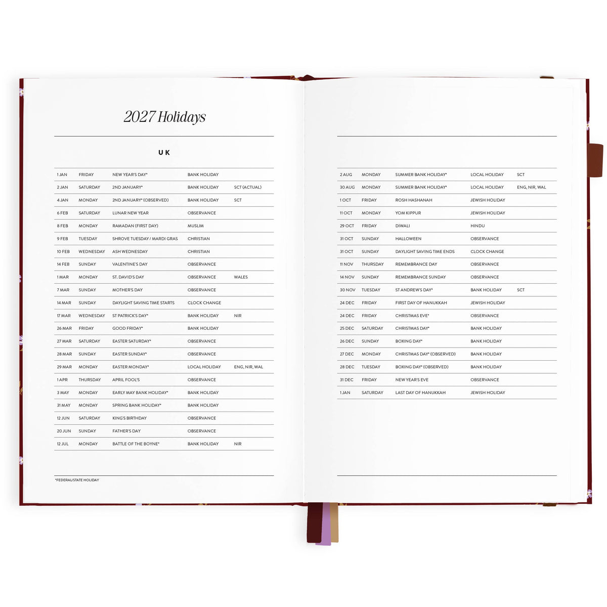 Fox & Fallow - 2027 Cherry Wisteria A5 Vertical Planner