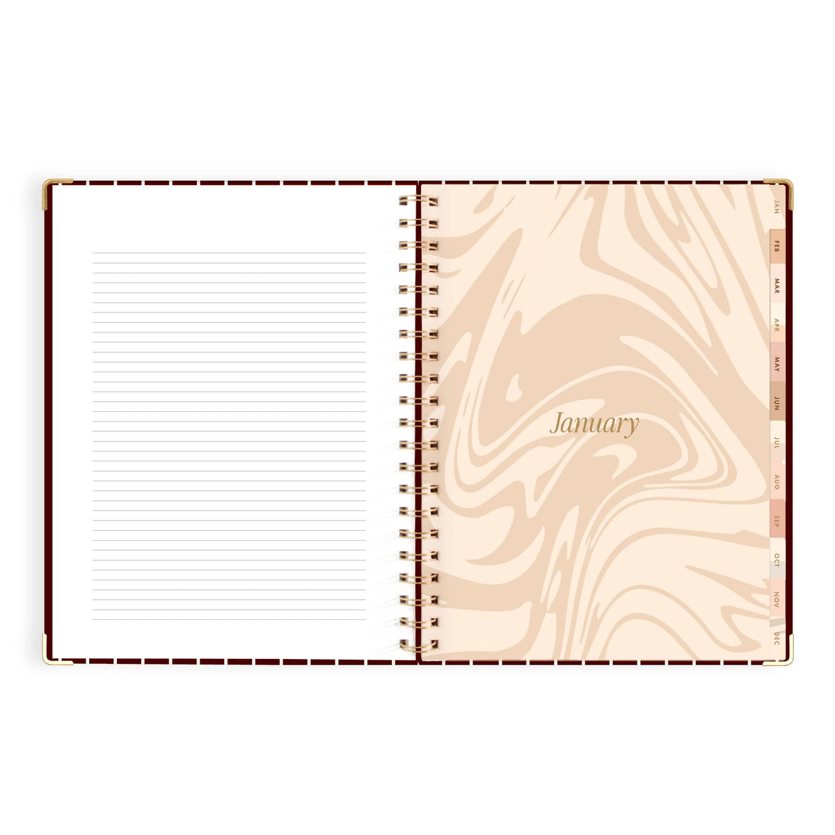 Fox & Fallow - 2027 Merlot Pinstripe A4 Academic Planner