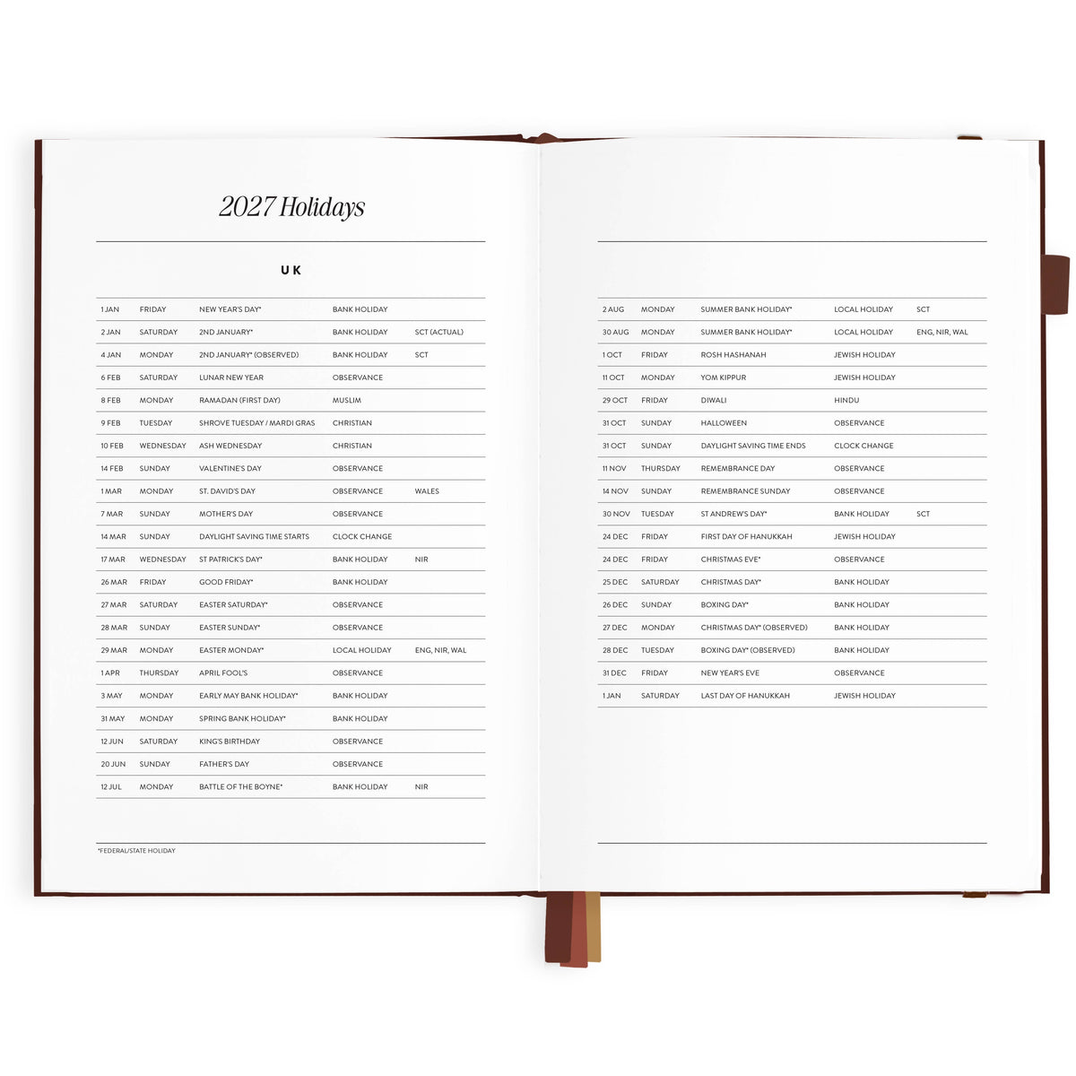 Fox & Fallow - 2027 Chocolate A5 Vertical Planner