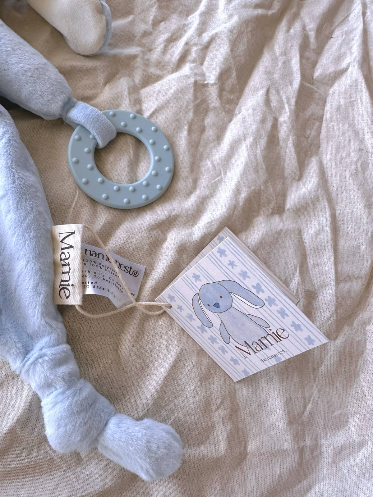 the name nest - Blue Marnie - bunny comforter and teether