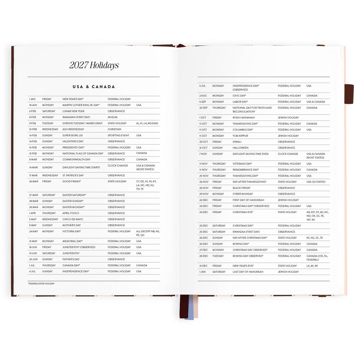 Fox & Fallow - 2027 Chocolate Stripe A5 Academic Planner