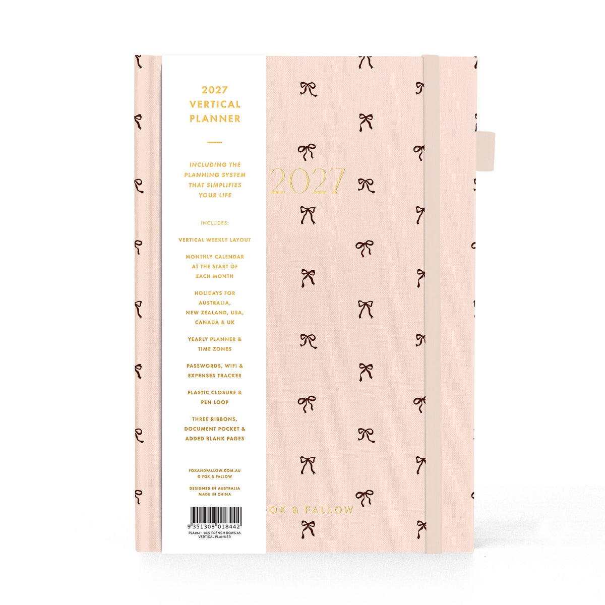 Fox & Fallow - 2027 French Bows A5 Vertical Planner