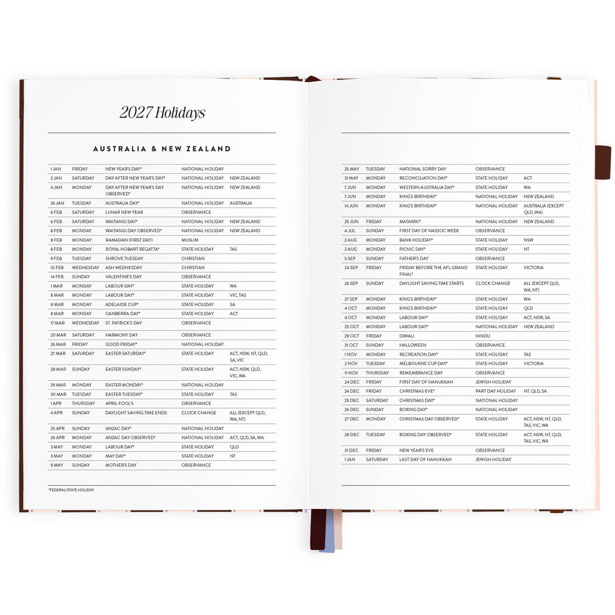 Fox & Fallow - 2027 Chocolate Stripe A5 Academic Planner