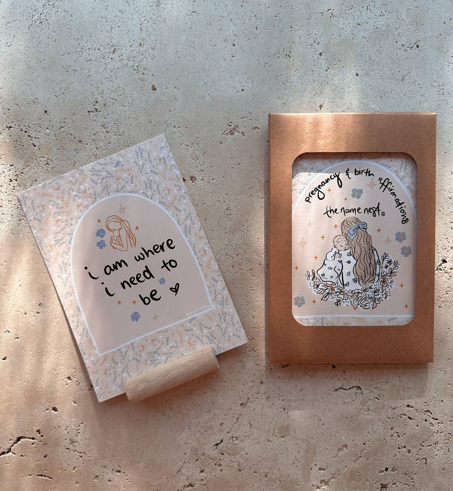 The Name Nest Pregnancy and birth affirmation cards