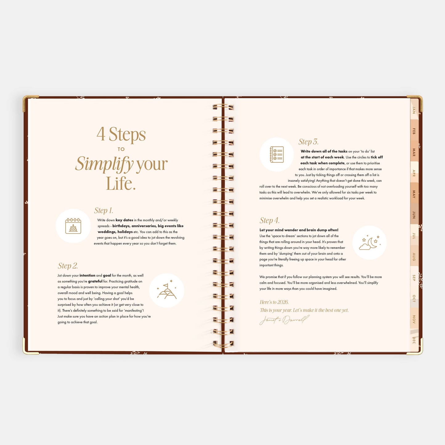 2026 Raspberry A4 Academic Vertical Spiral Planner