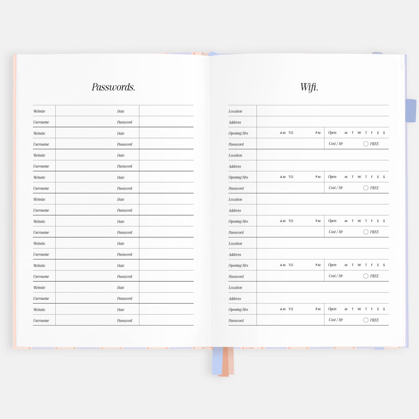 2026 Powder Stripe A5 Academic Vertical Planner