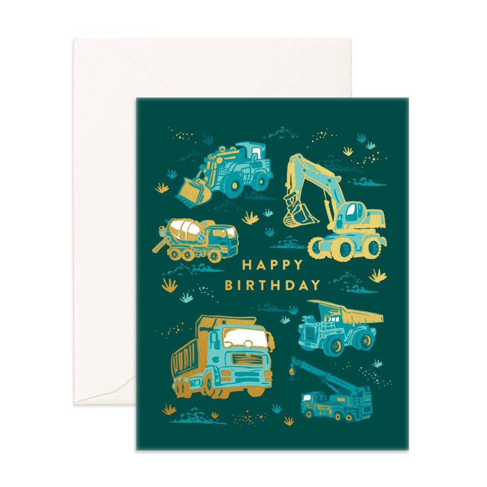 Fox & Fallow - Happy Birthday Trucks Greeting Card