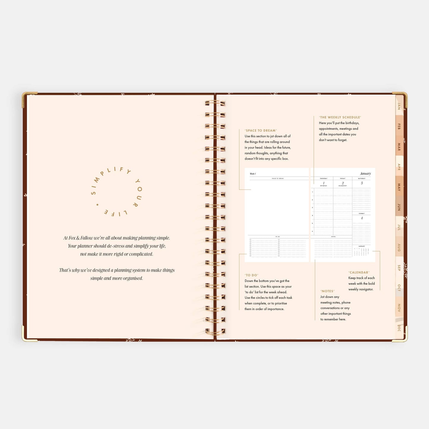 2026 Raspberry A4 Academic Vertical Spiral Planner