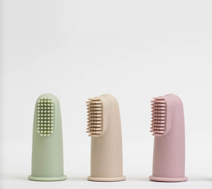 Silicone Finger Toothbrush & Case - Sage