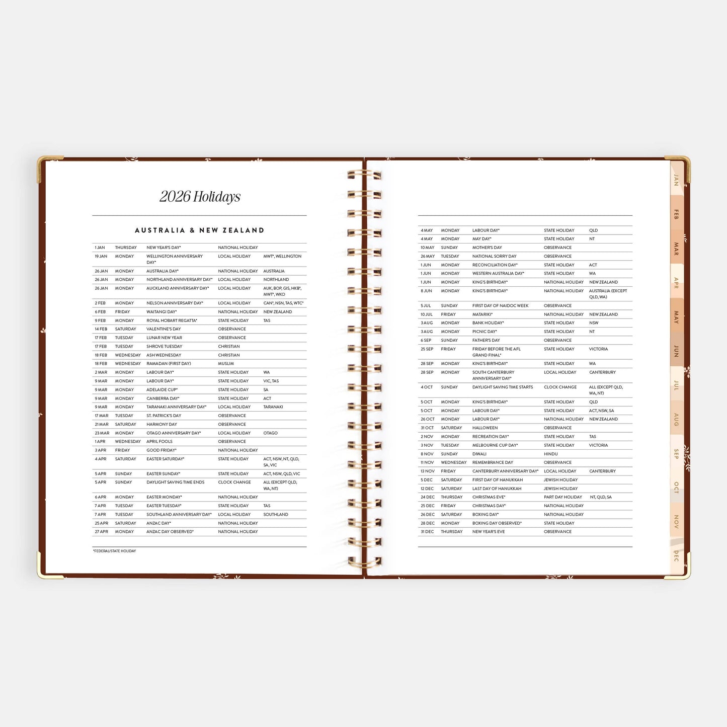 2026 Raspberry A4 Academic Vertical Spiral Planner