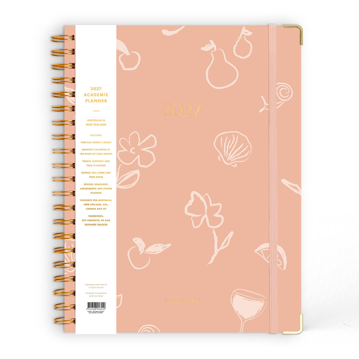 Fox & Fallow - 2027 Amalfi Peach  A4 Academic Planner