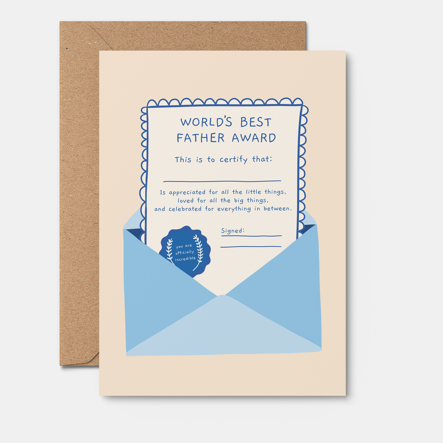 From Rosalie - Best Dad Award Father's Day Card
