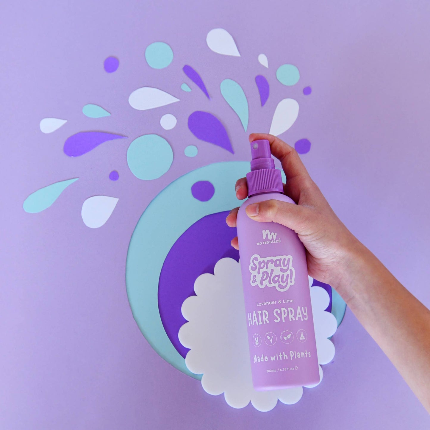 no nasties kids - Natural Alcohol Free Hair Spray in Lavender and Fresh Lime