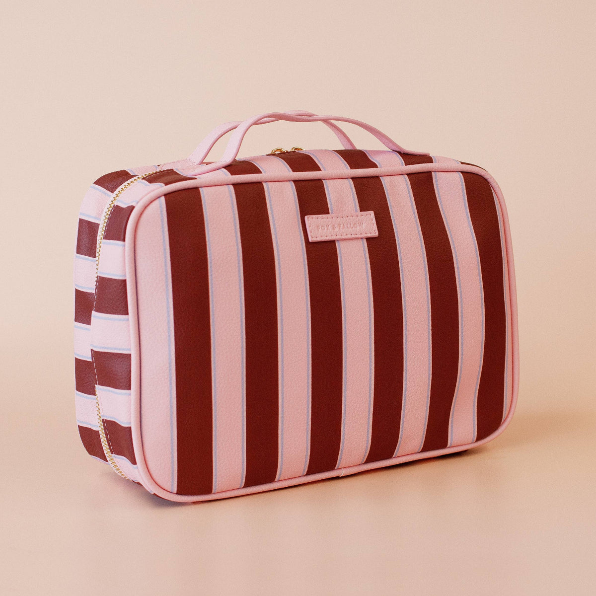 Fox & Fallow - Burgundy Stripe Cosmetic Bag