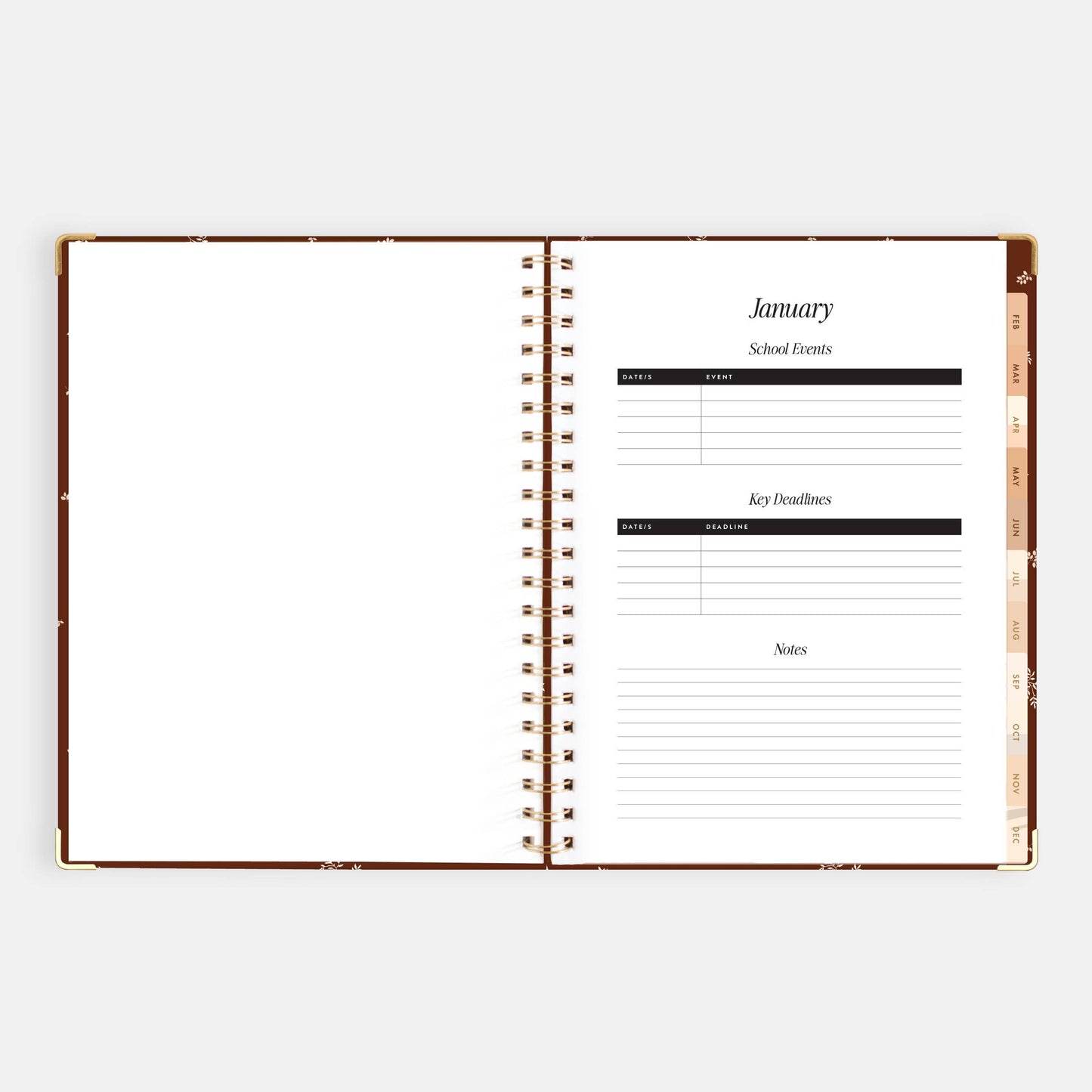2026 Raspberry A4 Academic Vertical Spiral Planner