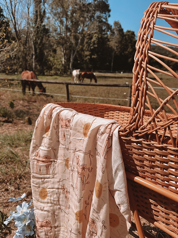 The Name Nest Pink pony club baby wrap