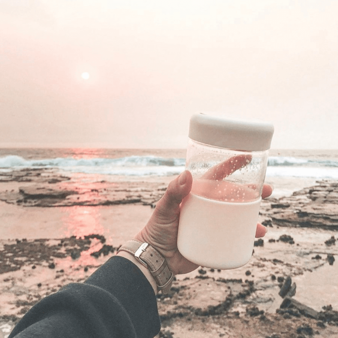 Luxey Cup - ORIGINAL -  Reusable Glass Coffee Cup 12oz: SEAFOAM