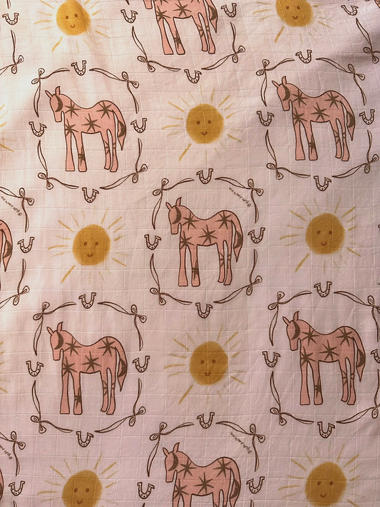 The Name Nest Pink pony club baby wrap