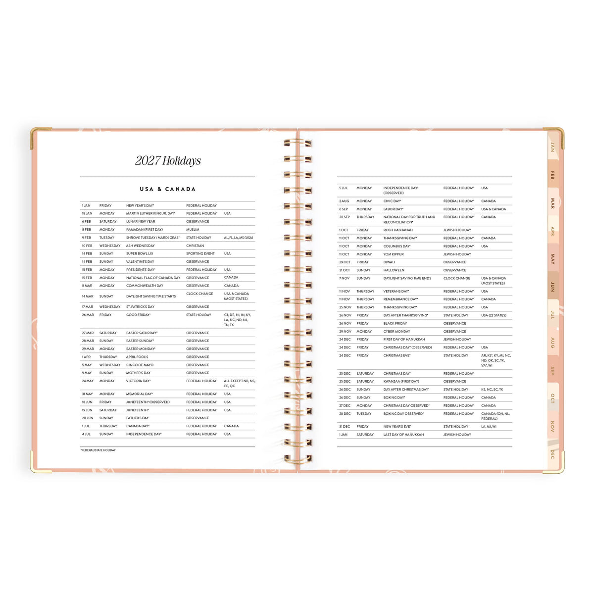 Fox & Fallow - 2027 Amalfi Peach  A4 Academic Planner