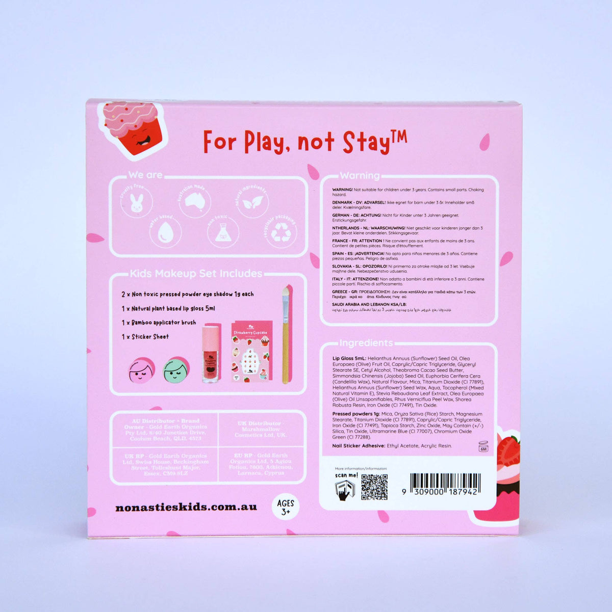 no nasties kids - Strawberry Cupcake No Nasties Natural Makeup Gift Set