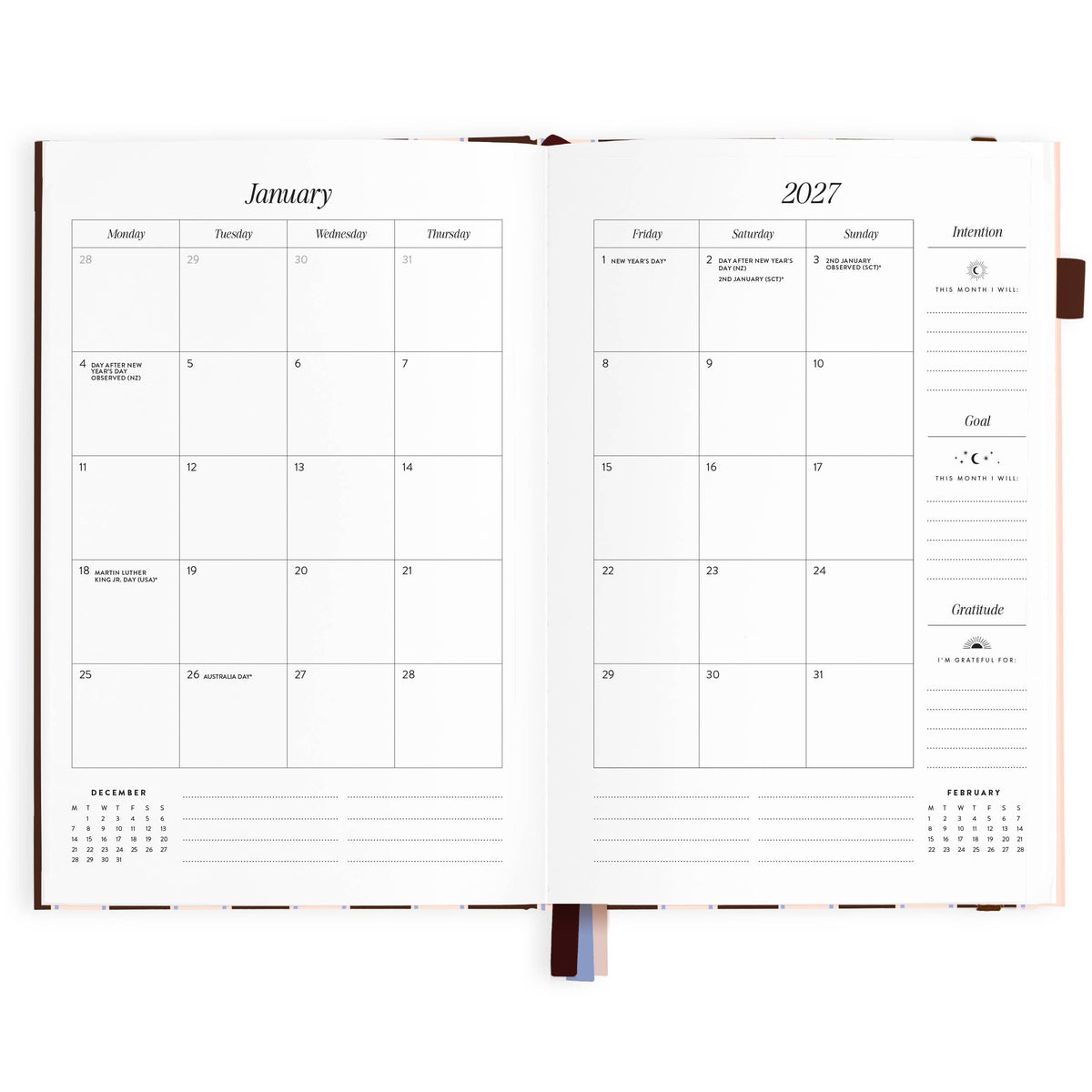 Fox & Fallow - 2027 Chocolate Stripe A5 Academic Planner